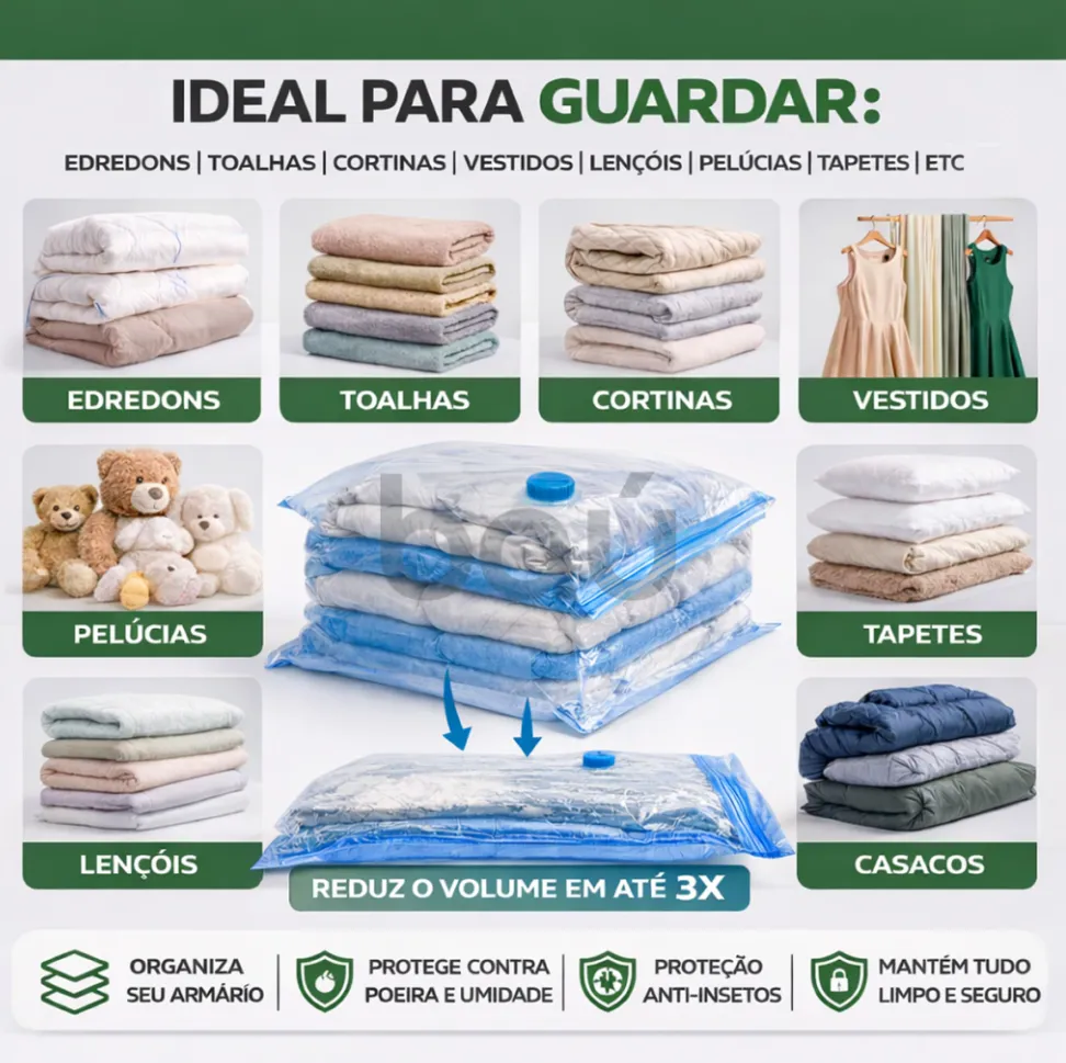 saco a vácuo para edredom