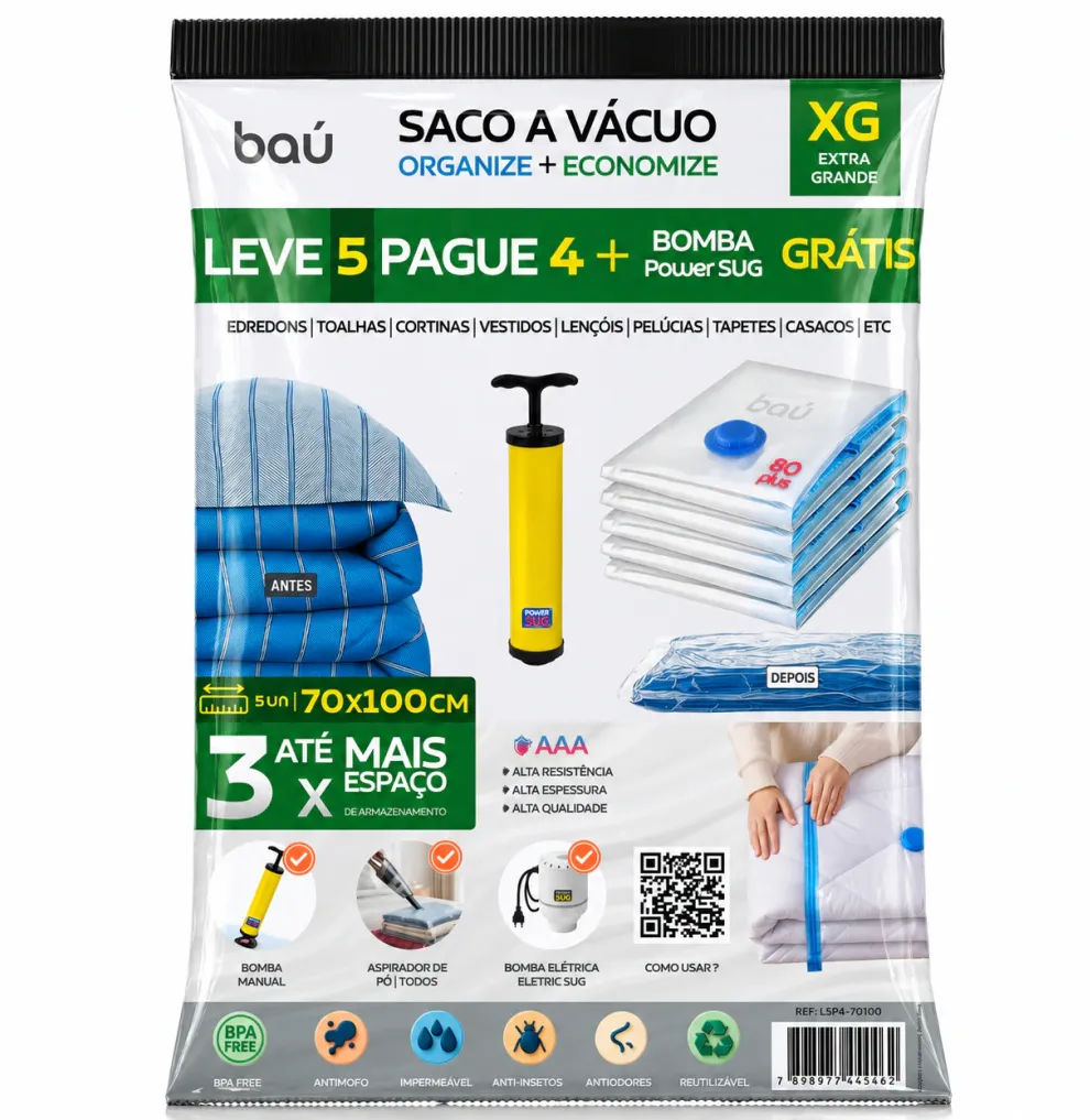 saco a vácuo edredom