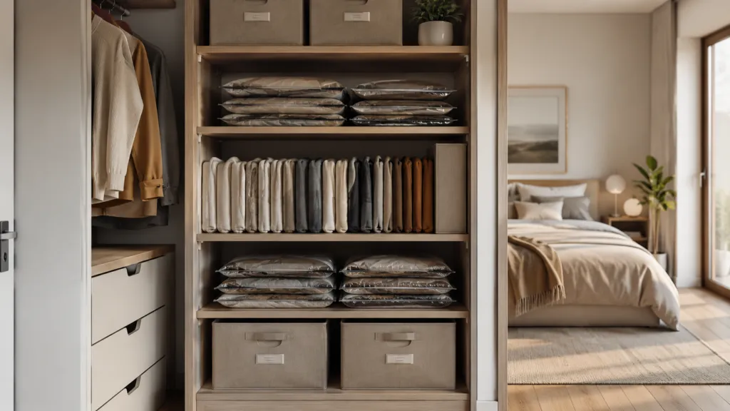 como organizar guarda roupa pequeno