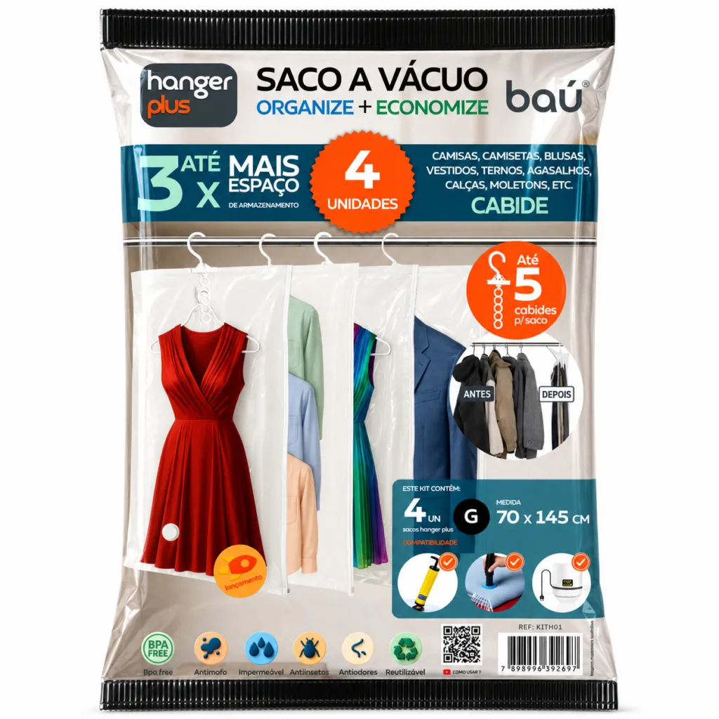 saco a vácuo de pendurar cabide