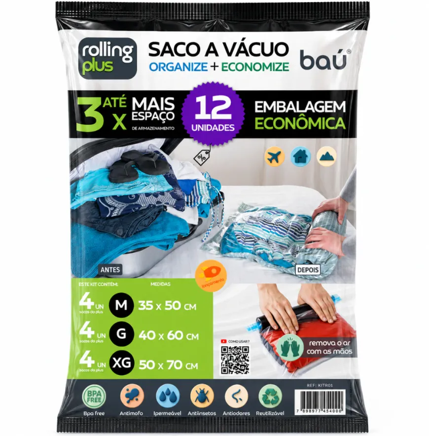 saco a vácuo viagem